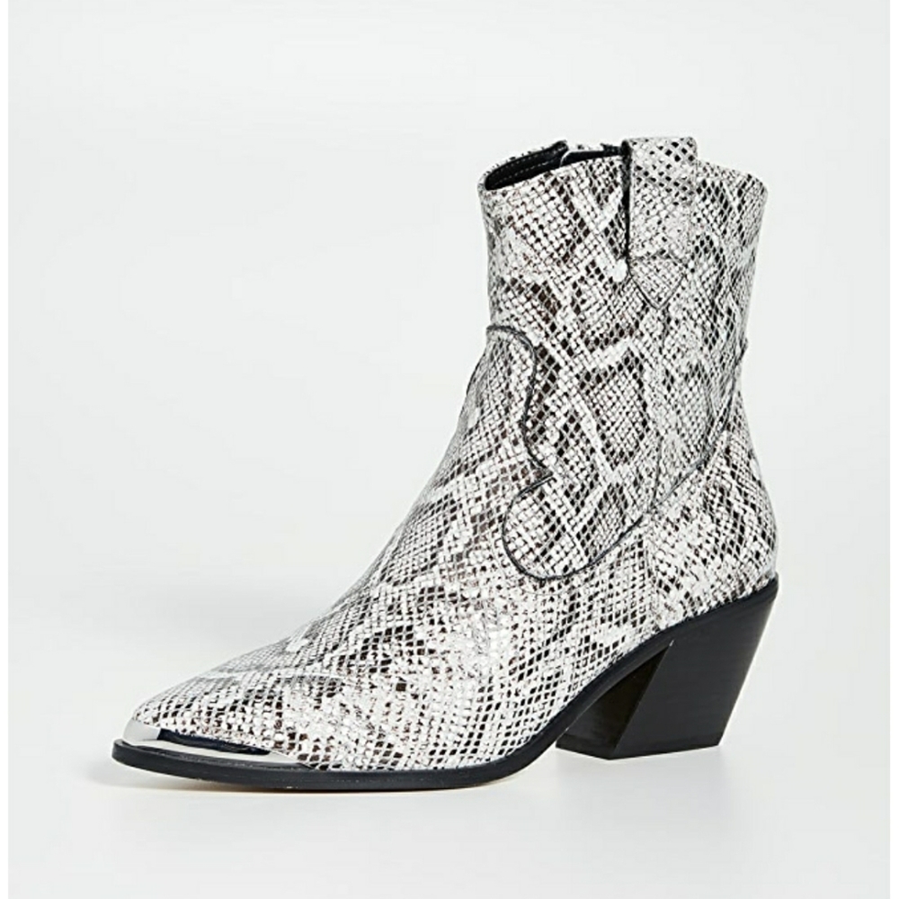 Gorgeous Villa Rouge Snake Embossed Booties - Picture 2 of 6